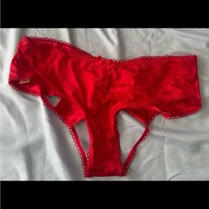 Victoria's Secret Vibrant Red Satin Panties